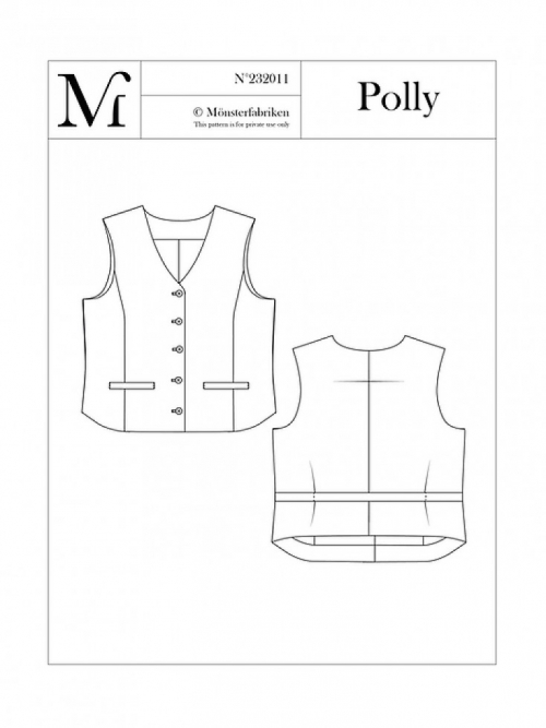 Monsterfabriken Paper Sewing Pattern Polly Waistcoat