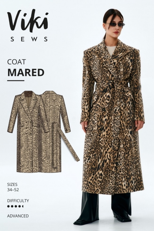 Vikisews Paper Sewing Pattern Mared Coat