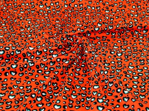 Minerva Exclusive Leopard Love Cotton Sateen POD Fabric Orange