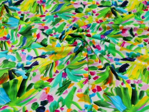 Minerva Exclusive Brushstroke Blooms Cotton Sateen POD Fabric