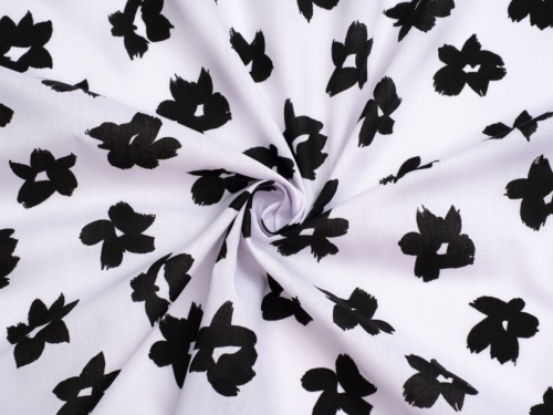Printed Polycotton Fabric Black