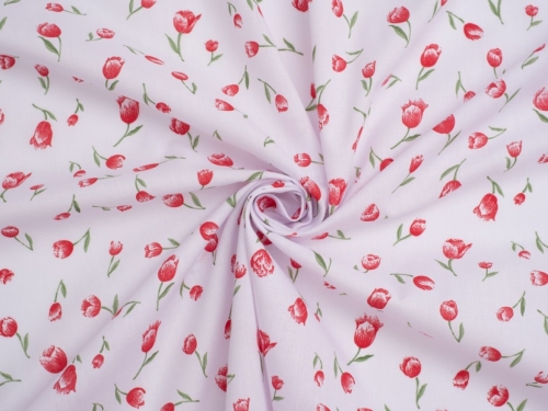 Printed Polycotton Fabric Red