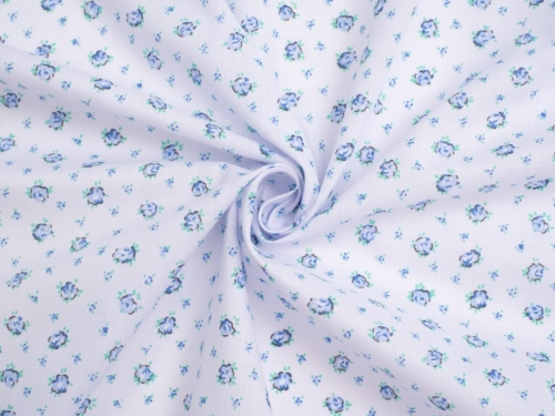 Printed Polycotton Fabric Blue