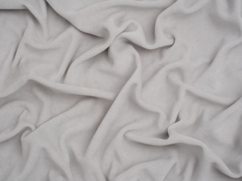 Minerva Core Range Cotton Velour Stretch Knit Fabric Pale Grey