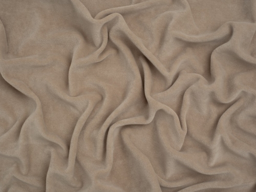 Minerva Core Range Cotton Velour Stretch Knit Fabric Flax