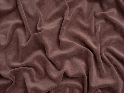 Minerva Core Range Cotton Velour Stretch Knit Fabric Sunset Pink