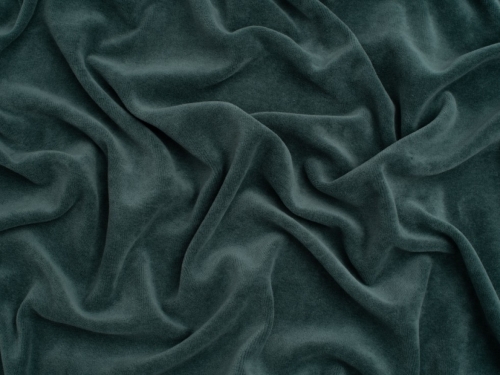 Minerva Core Range Cotton Velour Stretch Knit Fabric Soft Forest Green