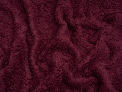 Minerva Core Range Super Soft Shearling Fleece Fur Fabric Wine