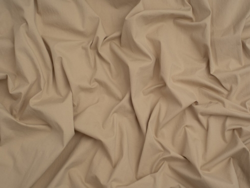 Silicone Stretch Woven Cotton Poplin Fabric Sand Beige