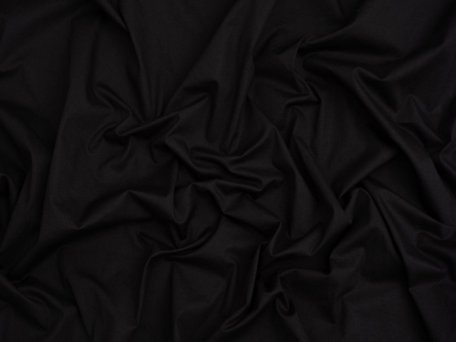 Silicone Stretch Woven Cotton Poplin Fabric Black