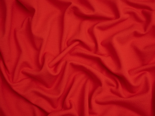 Pique Cotton Stretch Knit Fabric Rich Red