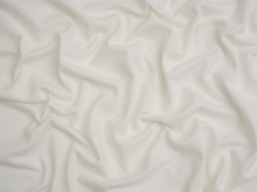 Pique Cotton Stretch Knit Fabric Warm Cream