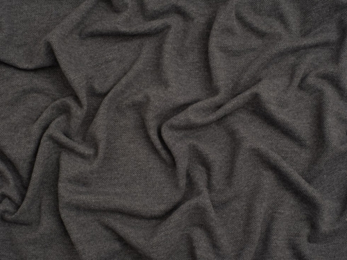 Pique Cotton Stretch Knit Fabric Charcoal
