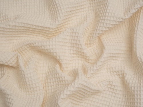 Minerva Core Range Medium Cotton Waffle Fabric Natural Cream