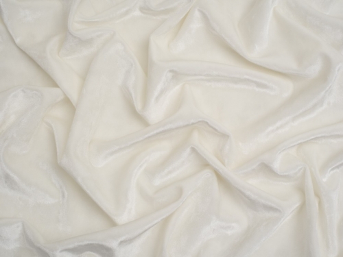 Minerva Core Range Deluxe Crush Velvet Stretch Knit Fabric Ivory