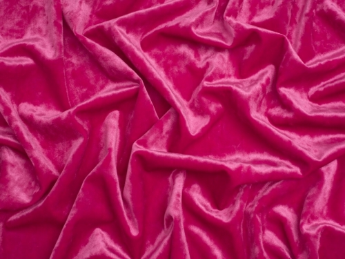Minerva Core Range Deluxe Crush Velvet Stretch Knit Fabric Hot Pink