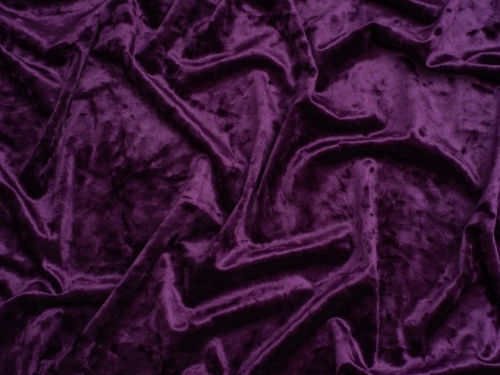 Minerva Core Range Deluxe Crush Velvet Stretch Knit Fabric Deep Purple