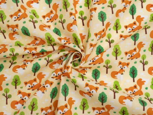 Printed Polycotton Fabric Lemon