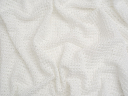Minerva Core Range Crochet Lace Stretch Sweater Knit Fabric White