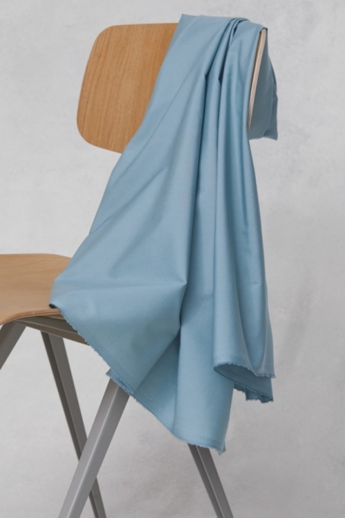 Mind The MAKER Organic Papertouch 100% Cotton Poplin Fabric Faded Blue