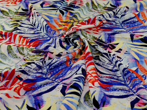 Minerva Exclusive Sunprint Palms Linen Viscose Blend POD Fabric