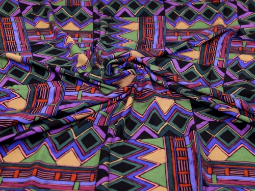 Minerva Exclusive Graphic Geometry Viscose Challis POD Fabric