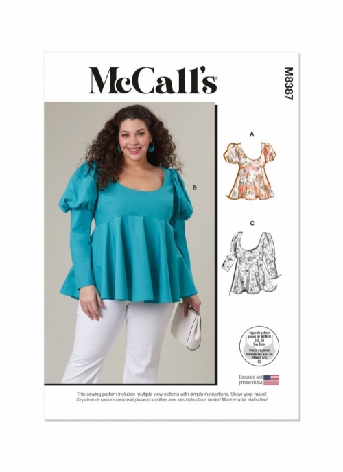 McCalls Paper Sewing Pattern 8387
