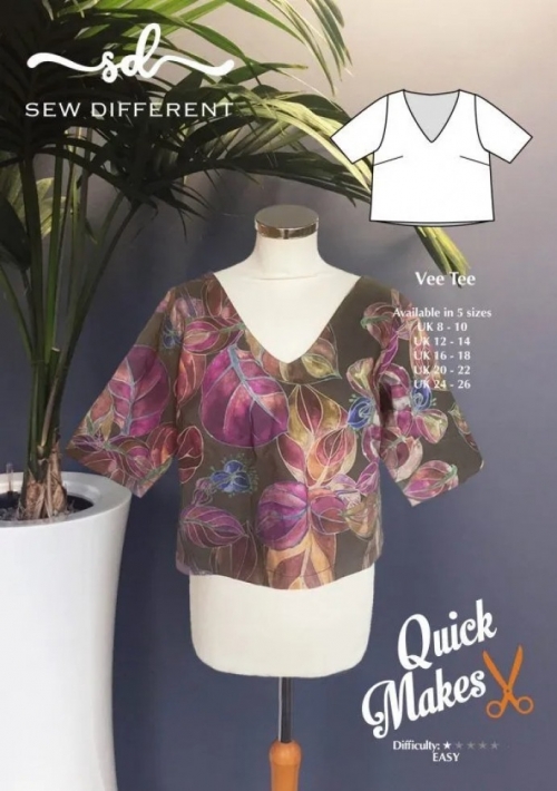 Sew Different Paper Sewing Pattern Vee Tee