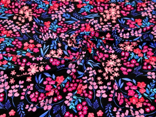 Minerva Exclusive Floral Carousel Viscose Jersey Stretch Knit Fabric