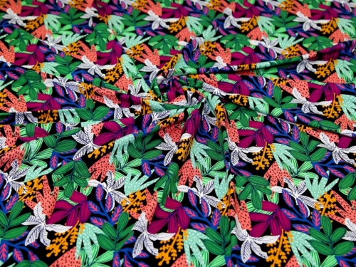 Minerva Exclusive Rainforest Rhythm Viscose Jersey Stretch Knit Fabric