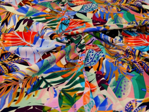 Minerva Exclusive Kaleidoscope Palms Linen Viscose Blend POD Fabric