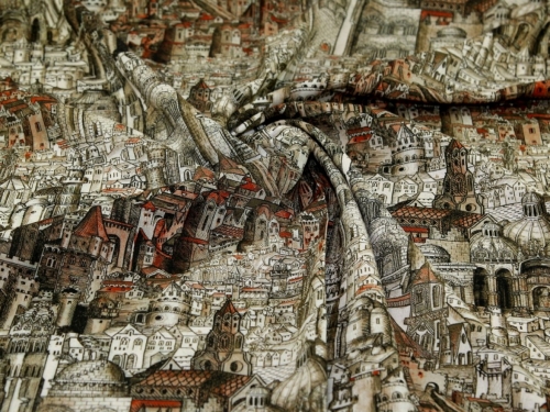 Minerva Exclusive Byzantium Streets Linen Viscose Blend POD Fabric