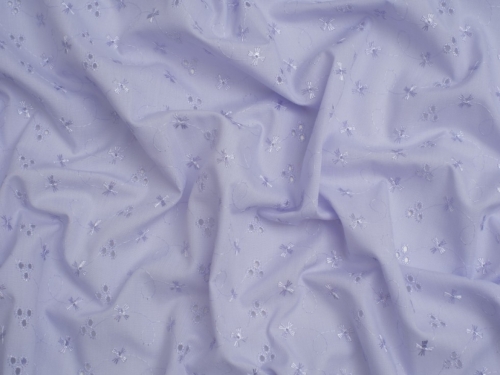 Broderie Anglaise Cotton Fabric Lilac