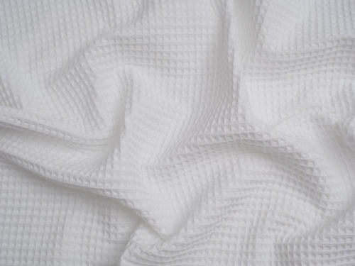 Minerva Core Range Medium Cotton Waffle Fabric Bright White