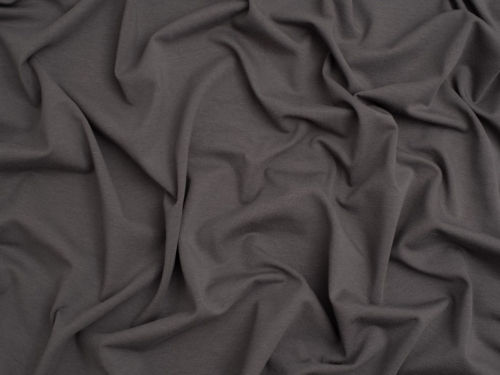 Minerva Core Range Cotton Lycra Jersey Stretch Knit Fabric Dark Grey