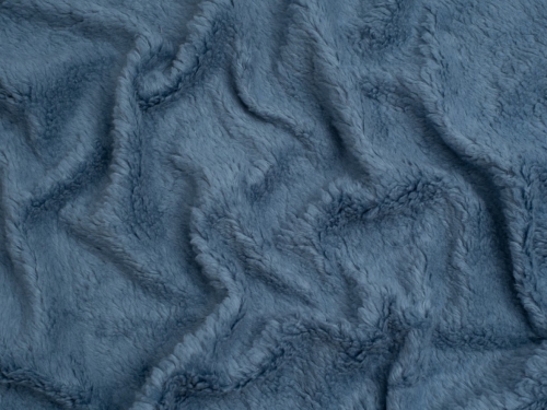 Minerva Core Range Cotton Sherpa Fleece Fur Fabric Indigo Blue