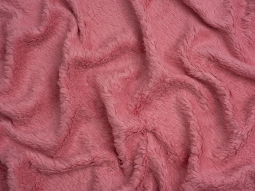 Minerva Core Range Cotton Sherpa Fleece Fur Fabric Dusky Pink
