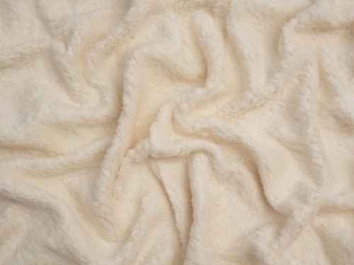 Minerva Core Range Cotton Sherpa Fleece Fur Fabric Soft Cream