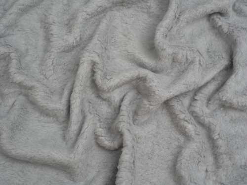 Minerva Core Range Cotton Sherpa Fleece Fur Fabric Light Grey
