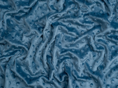 Minerva Core Range Embossed Dimple Plush Fleece Fabric Indigo Blue
