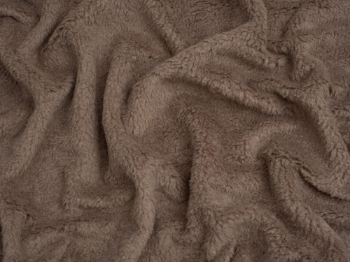 Minerva Core Range Baby Soft Sherpa Fleece Fur Fabric Taupe