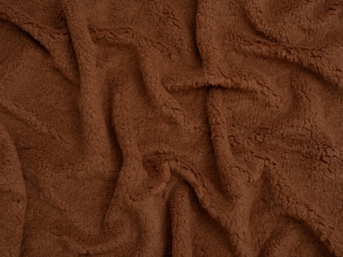 Minerva Core Range Baby Soft Sherpa Fleece Fur Fabric Brown