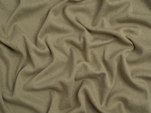 Minerva Core Range Baby Soft Pointelle Jersey Stretch Knit Fabric Khaki