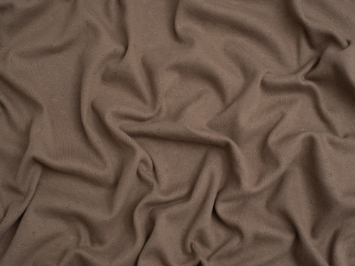Minerva Core Range Baby Soft Pointelle Jersey Stretch Knit Fabric Taupe