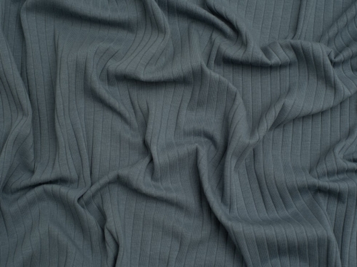 Minerva Core Range Baby Soft Cotton Rib Stretch Knit Fabric Indigo Blue