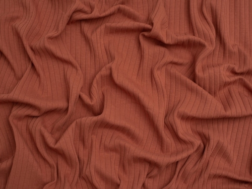 Minerva Core Range Baby Soft Cotton Rib Stretch Knit Fabric Rosewood