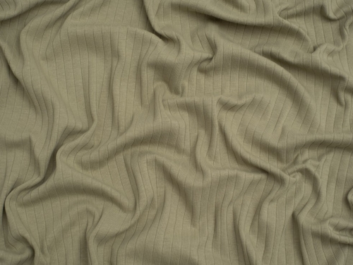 Minerva Core Range Baby Soft Cotton Rib Stretch Knit Fabric Khaki