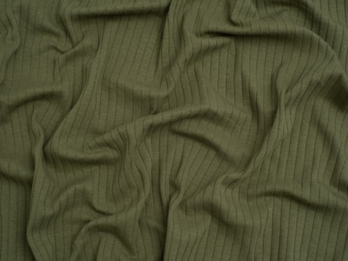 Minerva Core Range Baby Soft Cotton Rib Stretch Knit Fabric Bottle Green