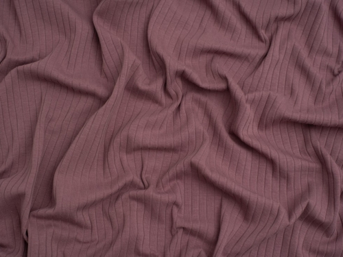 Minerva Core Range Baby Soft Cotton Rib Stretch Knit Fabric Mauve