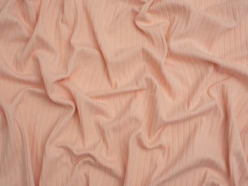 Minerva Core Range Baby Soft Cotton Rib Stretch Knit Fabric Pale Pink